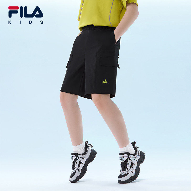 FILA KIDS斐乐童装儿童梭织五分裤2026夏季款男女童运动