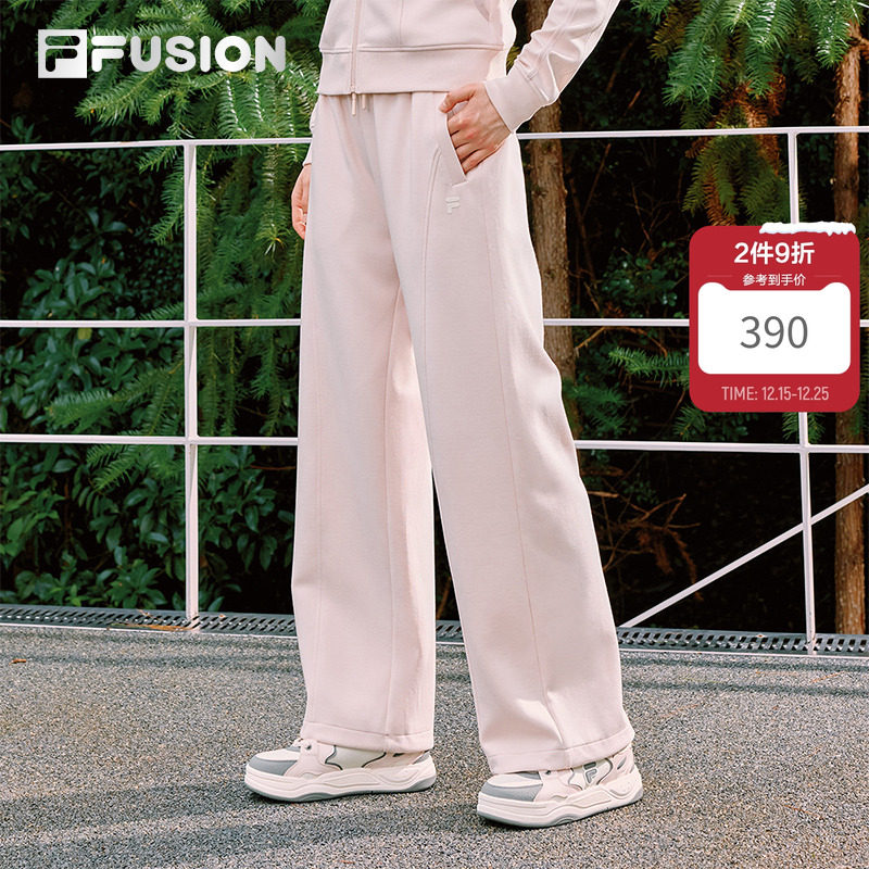 FILA FUSION斐乐潮牌针织长裤女2025冬季新款时尚宽松