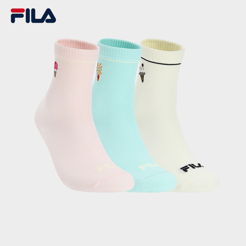 FILA 斐乐官方女袜中腰袜套装2026春季新款舒适运动袜中筒袜