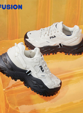 硬糖 FILA FUSION斐乐官方老爹鞋夏季女鞋黑白厚底鞋增高运动鞋子