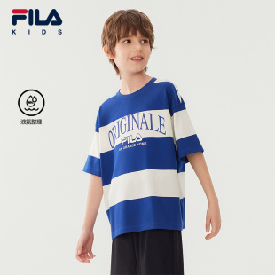 新款 FILA T恤2025秋季 男大童短袖 儿童宽松休闲上衣 KIDS斐乐童装