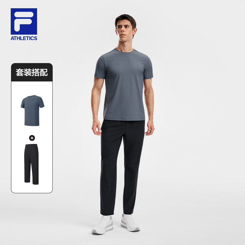 FILA斐乐官方短袖运动套装男2026夏季新款休闲户外跑步健身训