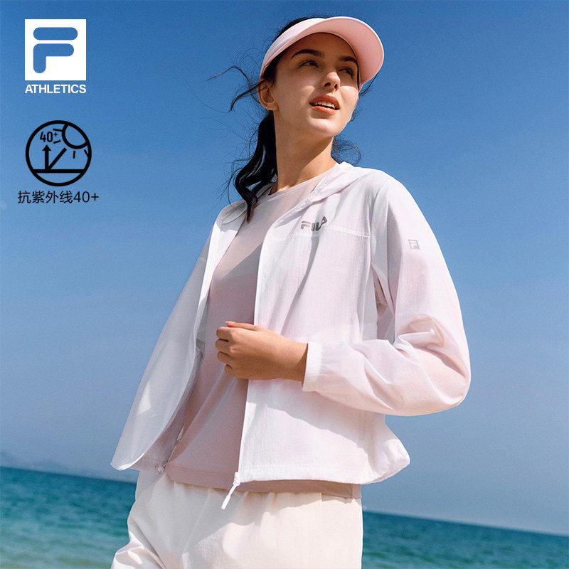 原纱防晒衣│FILA斐乐女外套26夏新款健身跑步户外运动浅彩色上衣
