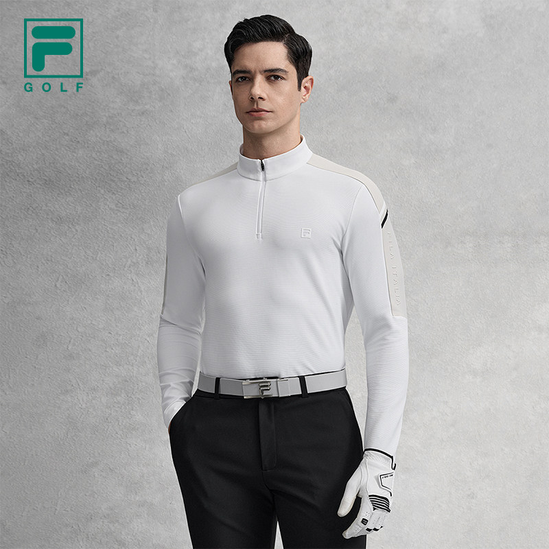 FILA 斐乐官方男子针织长袖衫2026春季新款高尔夫运动基础拼色长T,运动服/休闲服装,运动T恤,淘宝优惠券,粉丝福利购,淘宝优惠卷