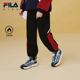 KIDS斐乐童装 男大童长裤 2025冬新款 FILA 儿童加绒保暖宽松针织裤