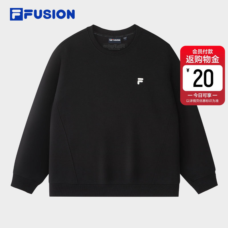 FILA FUSION斐乐潮牌男子套头卫衣2026春季新款休闲简约针织上衣