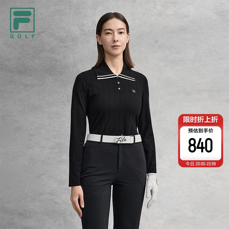 FILA 斐乐官方女子编织衫2026春季新款高尔夫运动大翻领套头