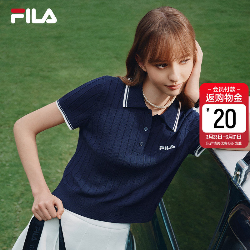 FILA 斐乐官方短袖菁英POLO衫女2026夏新款时尚短款显瘦