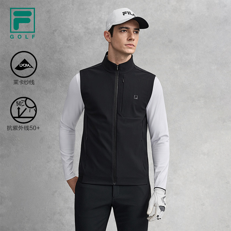 FILA 斐乐官方男士针织马甲2026春季新款高尔夫运动基础防晒上衣,运动服/休闲服装,单马甲,淘宝优惠券,粉丝福利购,淘宝优惠卷
