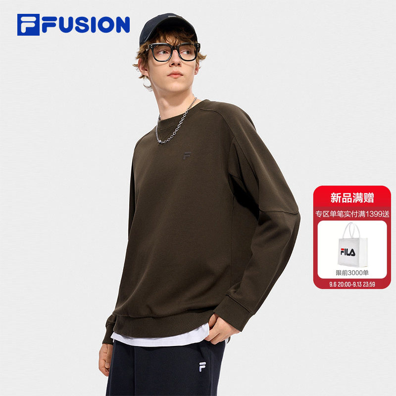 FILA FUSION斐乐潮牌宽松复古卫衣26秋新款男款舒适亲肤套头上衣