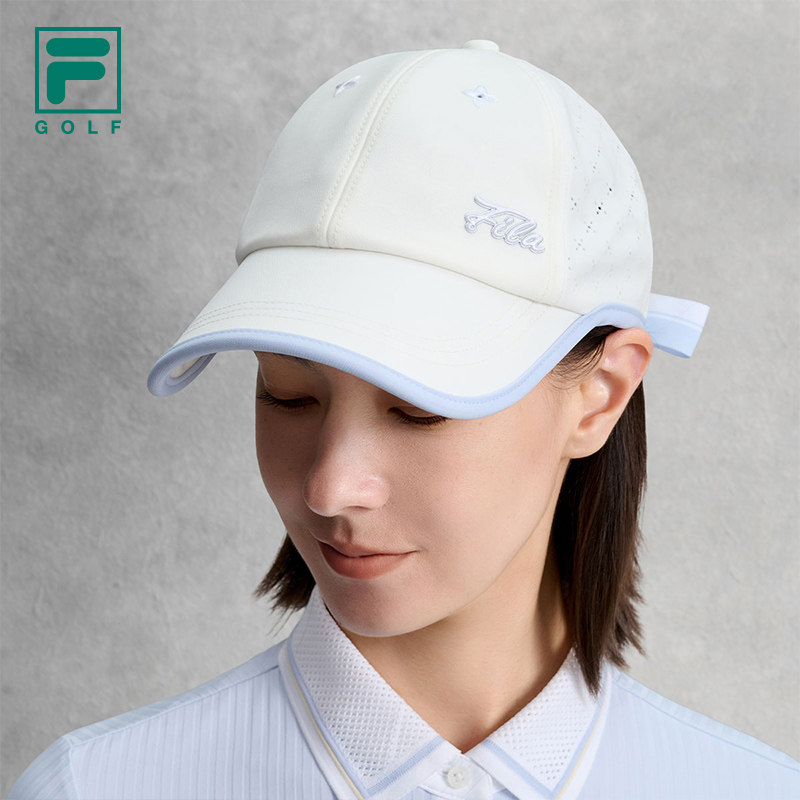 高尔夫棒球帽|FILA 斐乐官方女新款运动帽蝴蝶结遮阳帽日常防晒帽