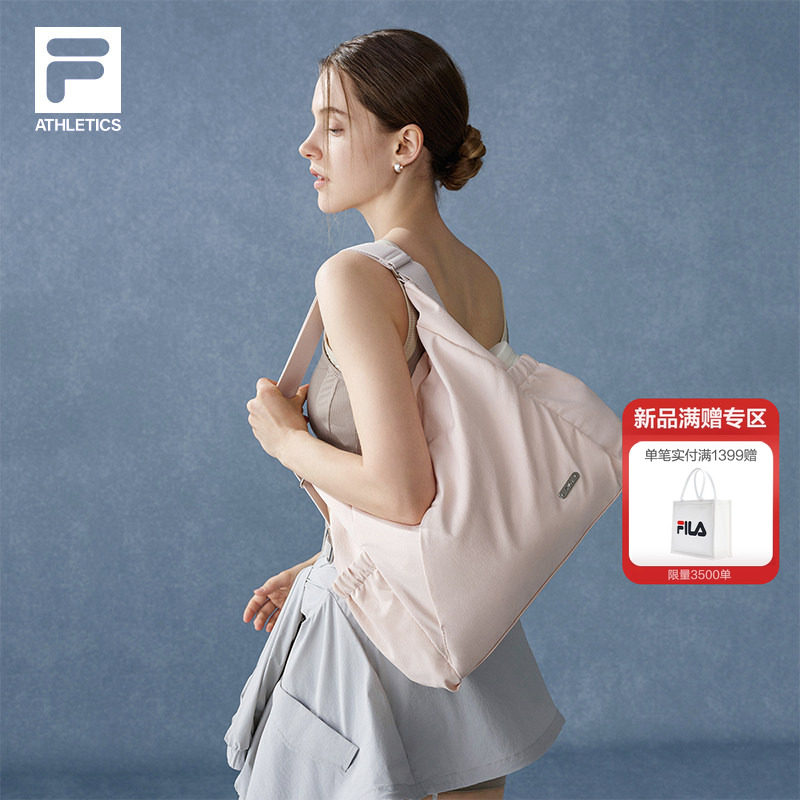 FILA 斐乐官方女包挎包夏季新款健身运动两用包粉色单肩包斜挎包