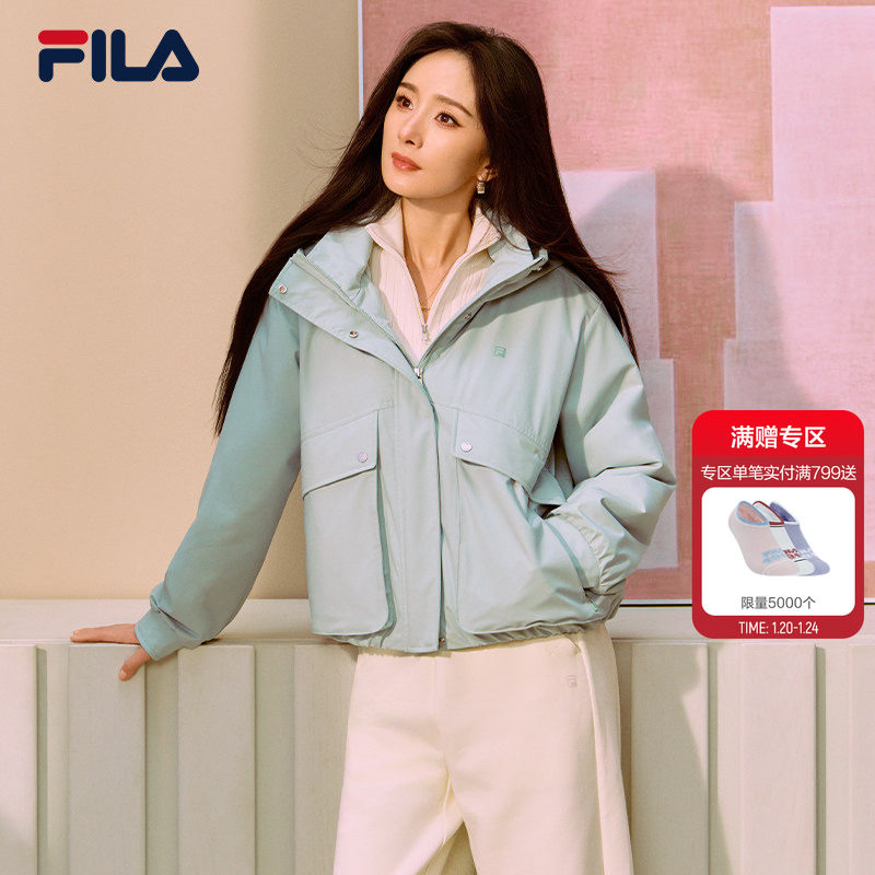 【杨幂同款】FILA斐乐女棉服2026春新款休闲宽松保暖花苞连帽外套,运动服/休闲服装,运动棉衣,淘宝优惠券,粉丝福利购,淘宝优惠卷