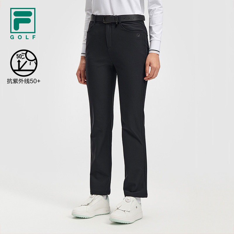 FILA 斐乐官方女士梭织长裤2026春新款高尔夫运动基础防晒微
