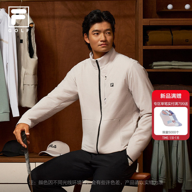 许龙一同款FILA斐乐男士棉服2026春季新款高尔夫运动保暖立领外套