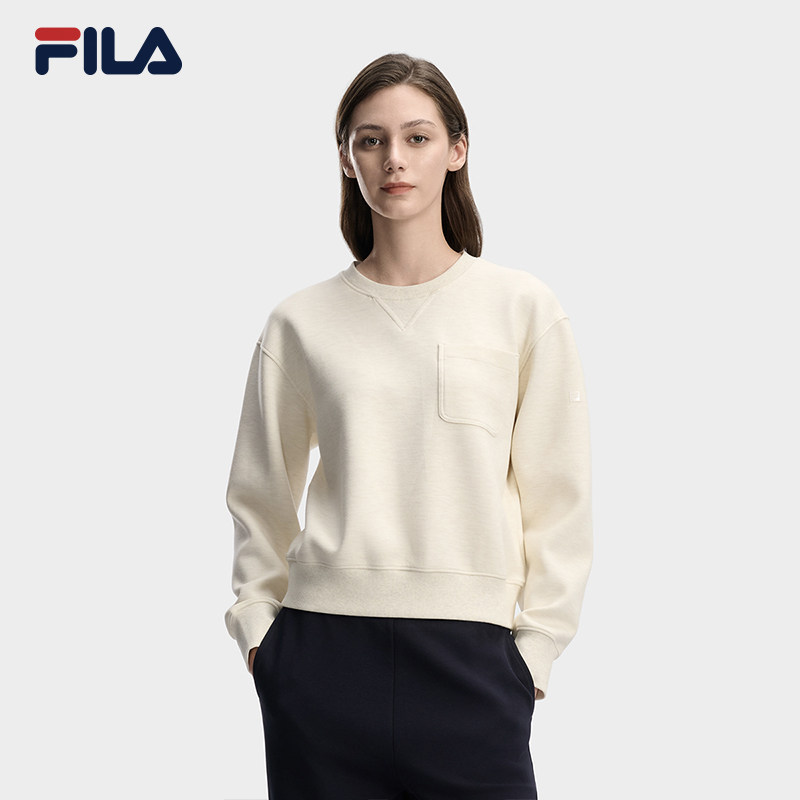 FILA 斐乐官方女子套头卫衣2026春新款时尚休闲简约舒适针织上衣