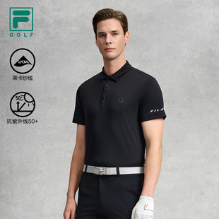 2026夏新款 POLO衫 高尔夫运动防晒上衣 斐乐官方男子针织短袖 FILA