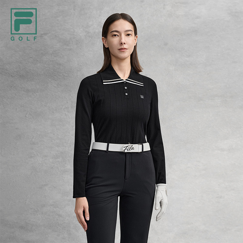 FILA 斐乐官方女子编织衫2026春季新款高尔夫运动大翻领套头