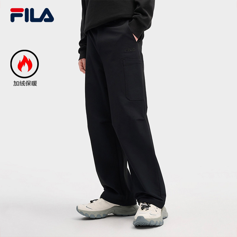 FILA斐乐官方男士梭织长裤2026春季新款休闲加绒直筒运动工装裤,运动服/休闲服装,运动长裤,淘宝优惠券,粉丝福利购,淘宝优惠卷