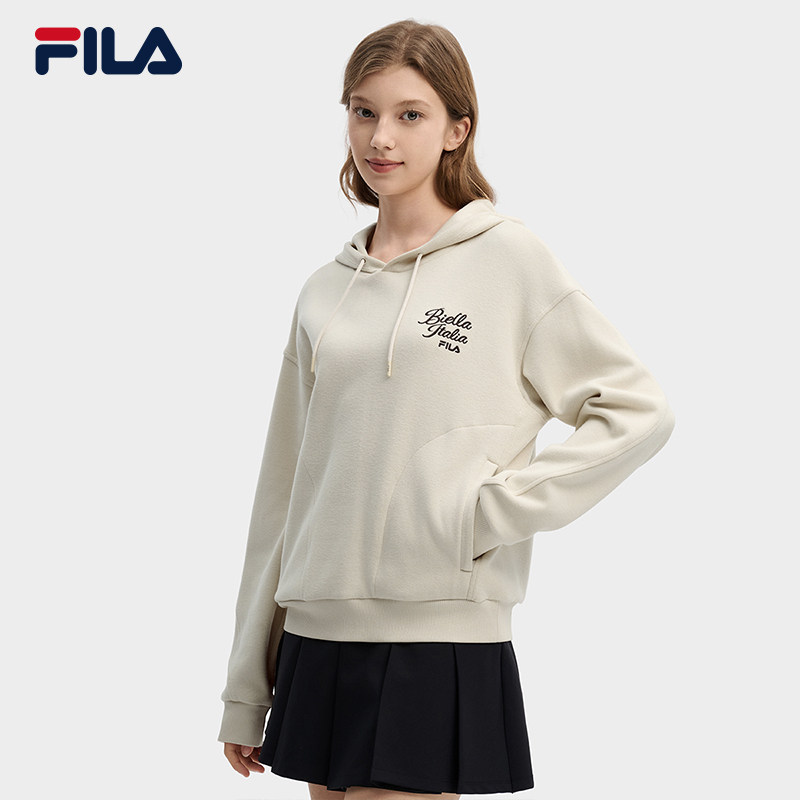 FILA 斐乐官方女子连帽卫衣2026春新款时尚休闲简约舒适针织上衣