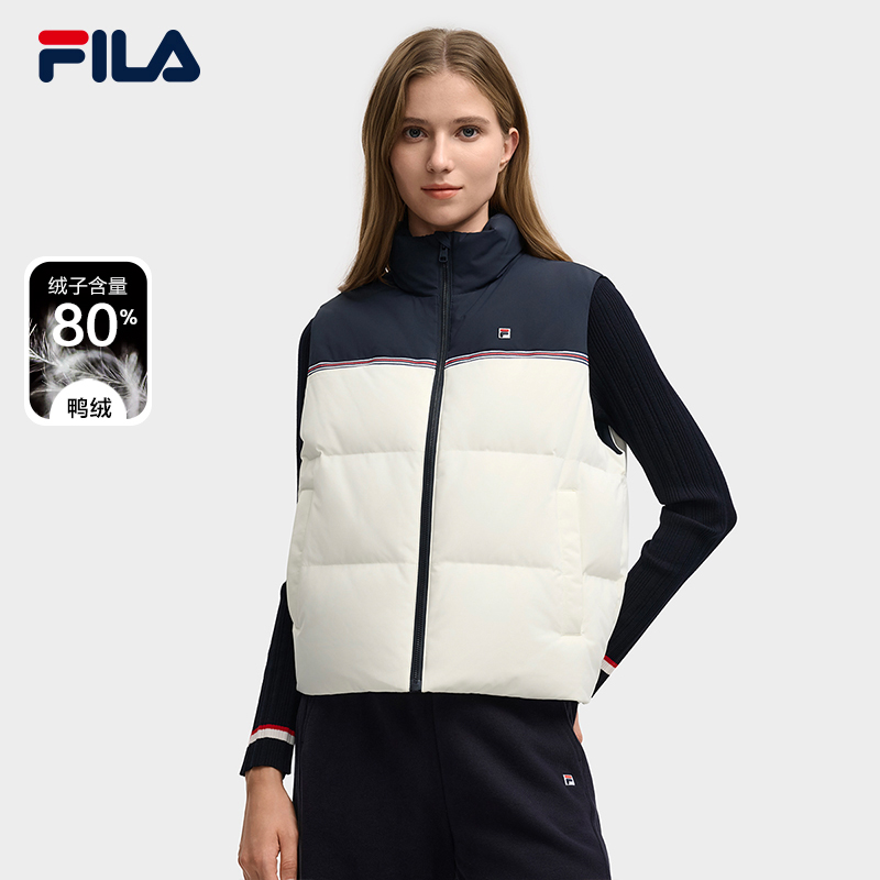 FILA斐乐官方保暖羽绒马甲女运动
