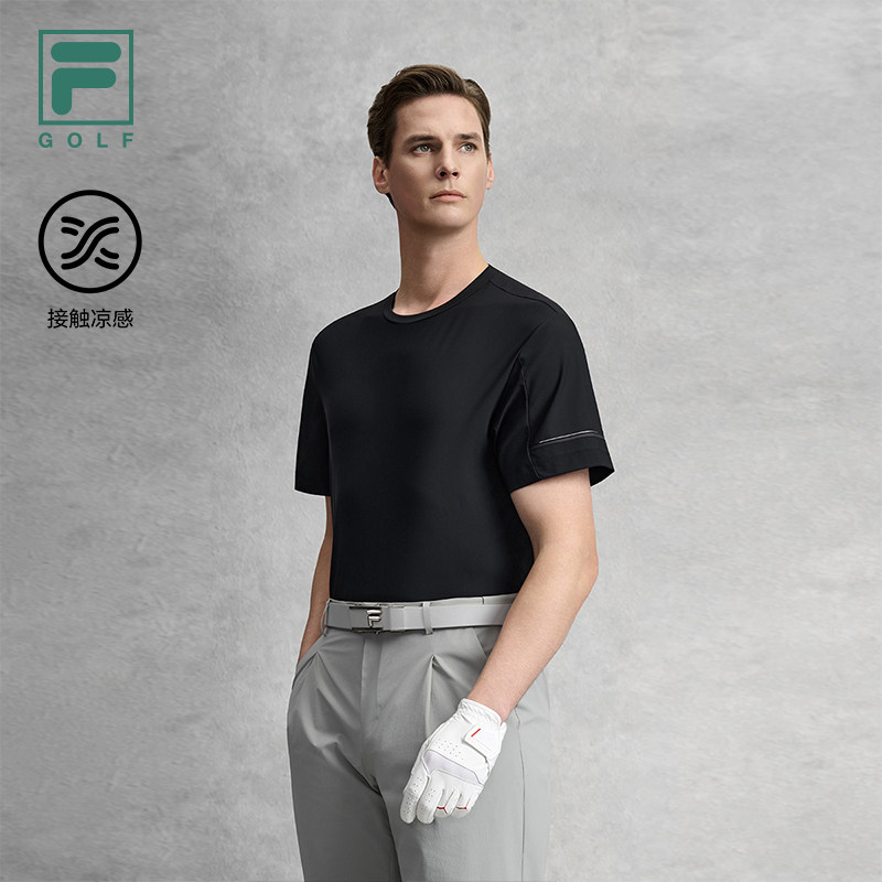 FILA 斐乐官方男子针织短袖衫2026夏季新款高尔夫运动基础凉