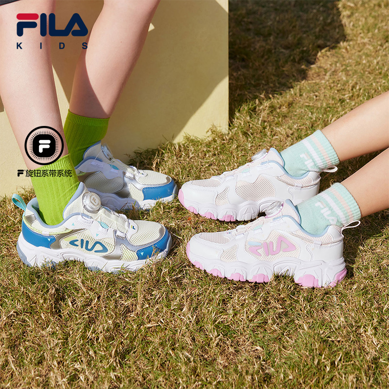 FILA KIDS斐乐童鞋儿童跑步鞋夏季款男女大童旋钮猫爪复古运