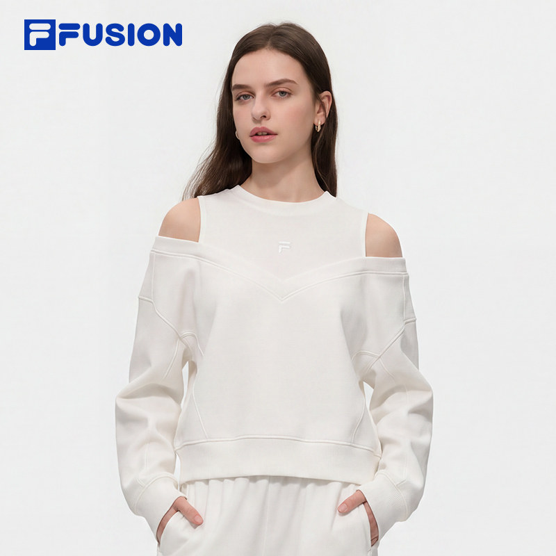 FILA FUSION斐乐潮牌套头卫衣26秋季新款女子休闲宽松假两件上衣