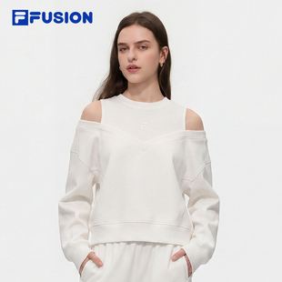 FILA FUSION斐乐潮牌女子套头卫衣2026秋新款休闲宽松假两件上衣