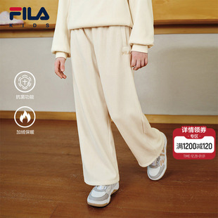 KIDS斐乐童装 女童加绒保暖抗菌休闲针织长裤 儿童长裤 款 冬季 FILA