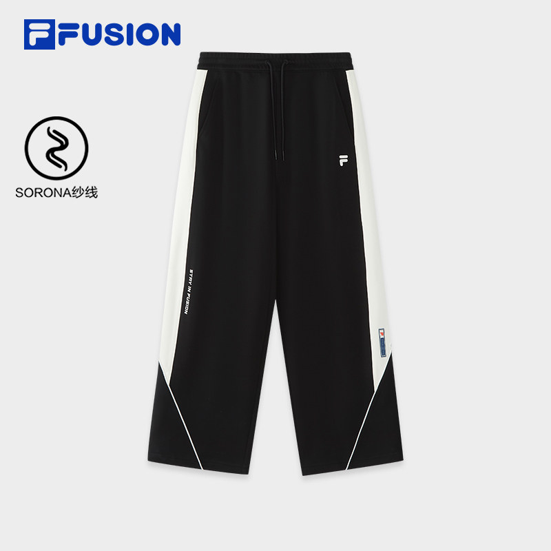 FILA FUSION斐乐潮牌针织长裤男2026春季新款宽松拼色直筒阔腿裤,运动服/休闲服装,运动长裤,淘宝优惠券,粉丝福利购,淘宝优惠卷