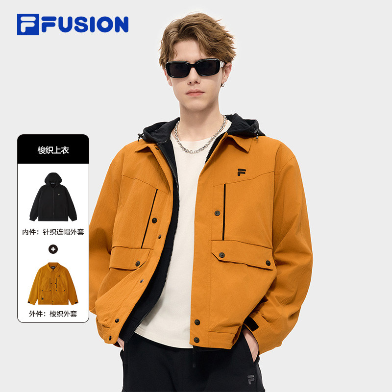 FILA FUSION斐乐潮牌梭织上衣两件套男2026春季新款休闲宽松外套,运动服/休闲服装,运动茄克/外套,淘宝优惠券,粉丝福利购,淘宝优惠卷