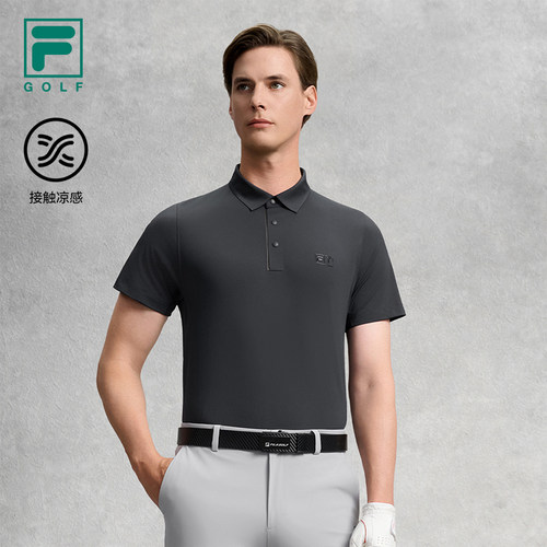 FILA 斐乐官方男子针织短袖POLO衫2026秋新款高尔夫运动凉感上衣