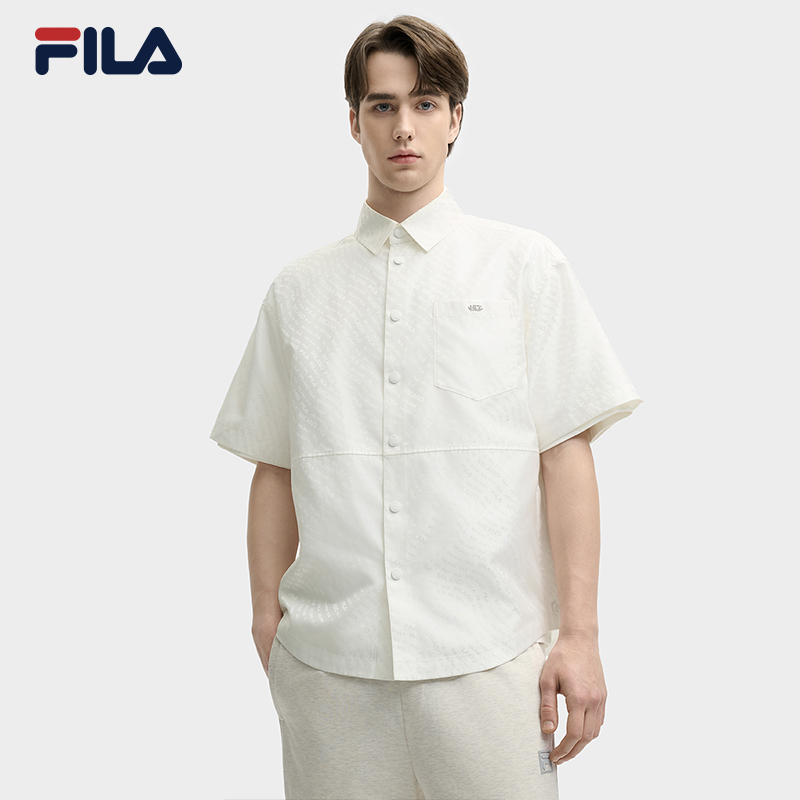 FILA斐乐男士梭织短袖衬衫