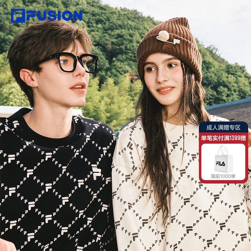 FILAFUSION斐乐情侣套头卫衣
