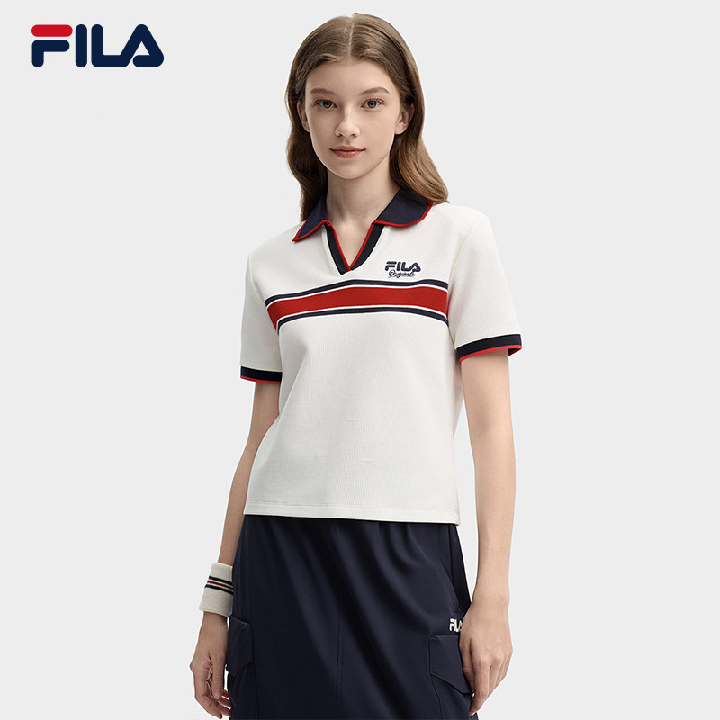 FILA��ַ������POLO��Ů�ļ��¿�����T������ײɫ�˶�����Ů