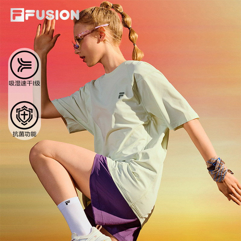 FILA FUSION斐乐潮牌速干衣短袖男女2026夏季新款抗菌
