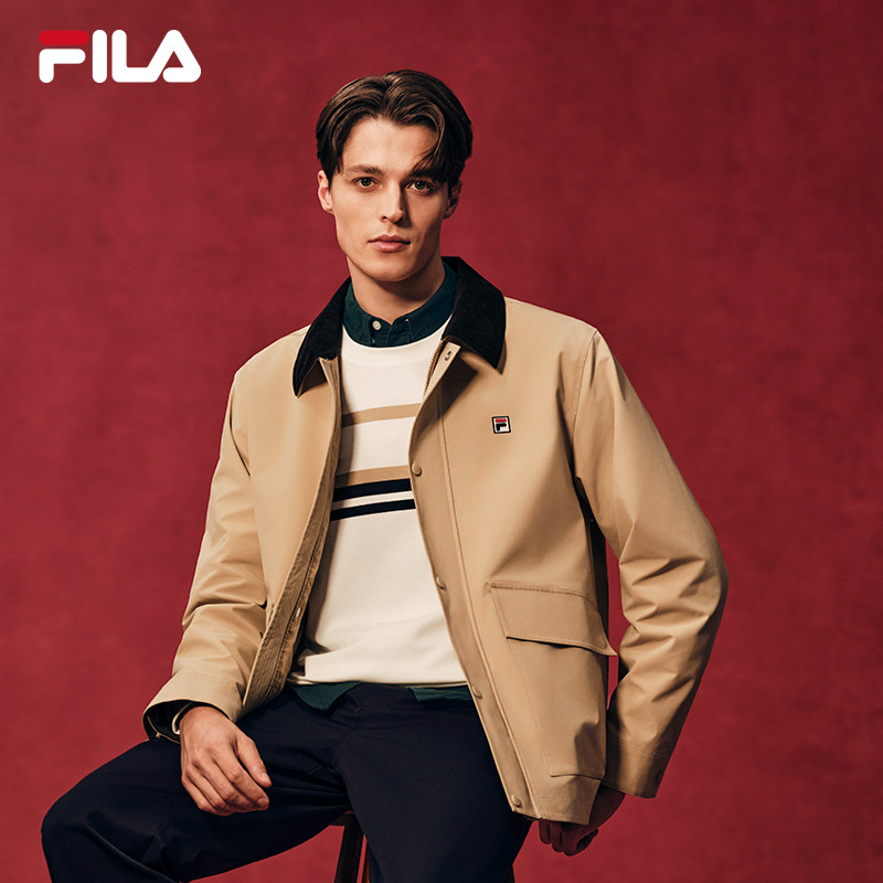 FILA 斐乐官方男士梭织外套2026春季新款休闲宽松巴恩风工装夹克,运动服/休闲服装,运动茄克/外套,淘宝优惠券,粉丝福利购,淘宝优惠卷