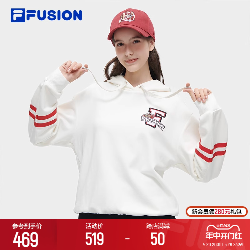 【欧阳娜娜同款】FILA FUSION斐乐潮牌龙年新年连帽卫衣女24春新