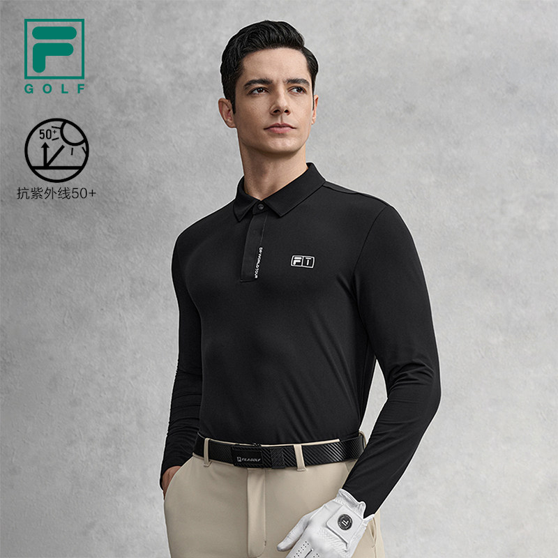 FILA 斐乐官方男子针织长袖POLO衫2026春新款高尔夫运动防晒上衣,运动服/休闲服装,运动POLO衫,淘宝优惠券,粉丝福利购,淘宝优惠卷