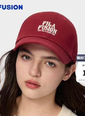 FILA FUSION斐乐帽子情侣款棒球帽2026新款红色休闲运动帽遮阳帽