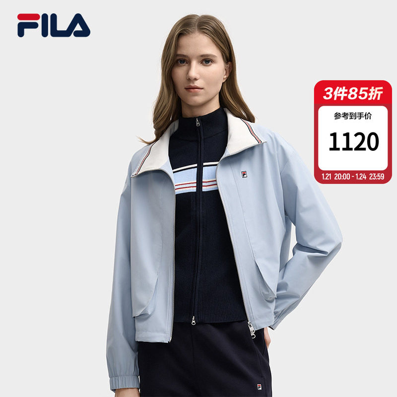 FILA 斐乐官方女士梭织外套2025冬新款时尚休闲宽松短款立领上衣,运动服/休闲服装,运动茄克/外套,淘宝优惠券,粉丝福利购,淘宝优惠卷