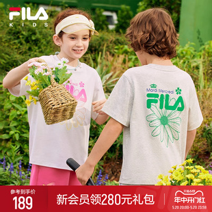 男女童短袖 T恤夏季 儿童休闲印花上衣 款 KIDS FILA Mardi斐乐童装