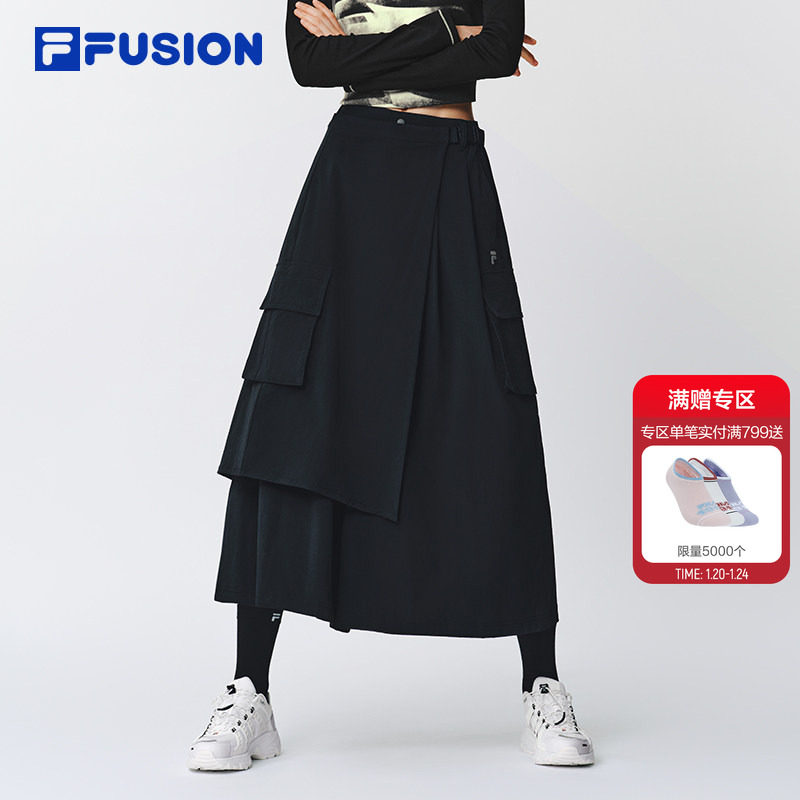 FILA FUSION斐乐潮牌女装裤2025冬季新款时尚休闲宽松工装裤裙裤,运动服/休闲服装,运动长裤,淘宝优惠券,粉丝福利购,淘宝优惠卷