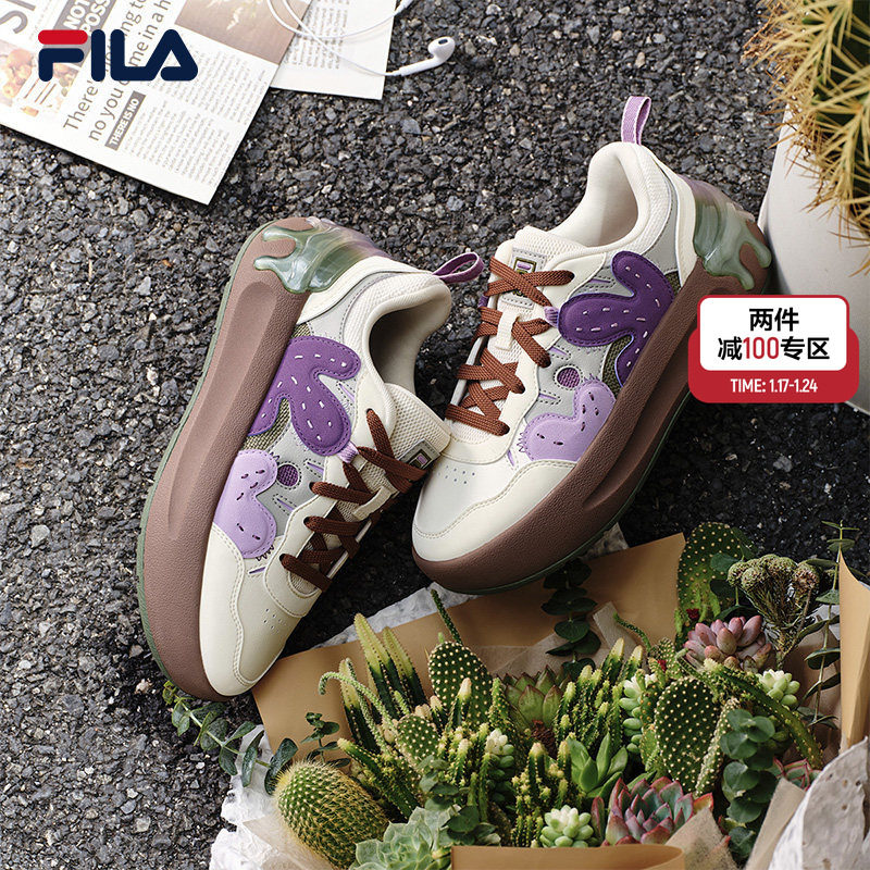 仙人掌|FILA 斐乐官方女CACTI 摩登板鞋鞋厚底面包时尚休闲运动鞋,运动鞋new,板鞋,淘宝优惠券,粉丝福利购,淘宝优惠卷
