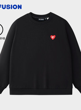 FILA FUSION斐乐潮牌情侣款套头卫衣2025秋新款休闲宽松针织上衣