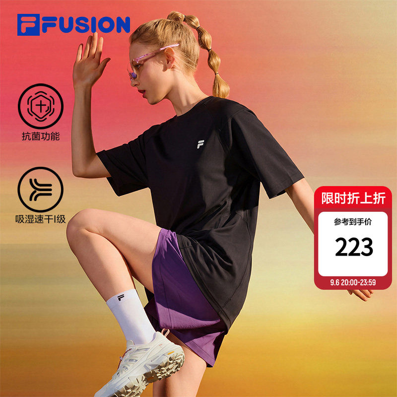 FILA FUSION斐乐潮牌速干衣短袖26夏季新款女抗菌健身运动T恤男