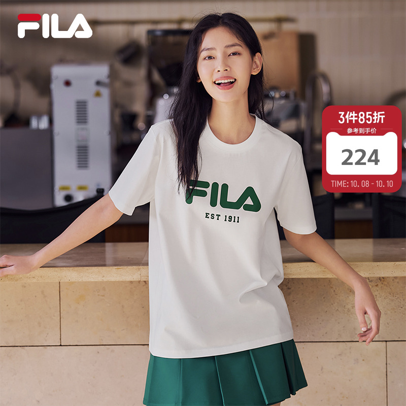 Fila斐乐情侣短袖经典中性上衣