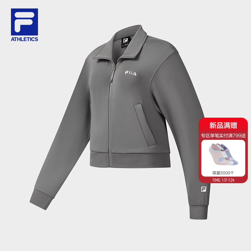 FILA 斐乐官方女士针织上衣2026春新款健身运动简约宽松翻领外套,运动服/休闲服装,运动茄克/外套,淘宝优惠券,粉丝福利购,淘宝优惠卷