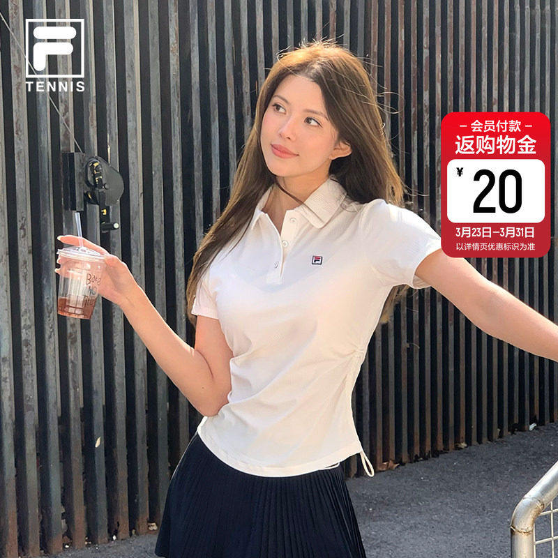 防晒|FILA斐乐女子针织菁英短袖POLO衫2026夏季新款网球